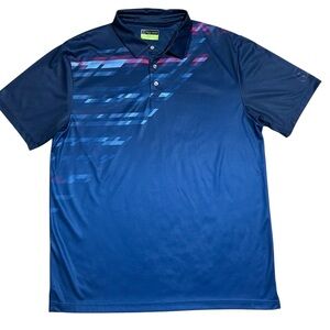 PGA TOUR Polo Golf Shirt Mens XL Blue Athletic Fit Short Sleeve Weekend Casual